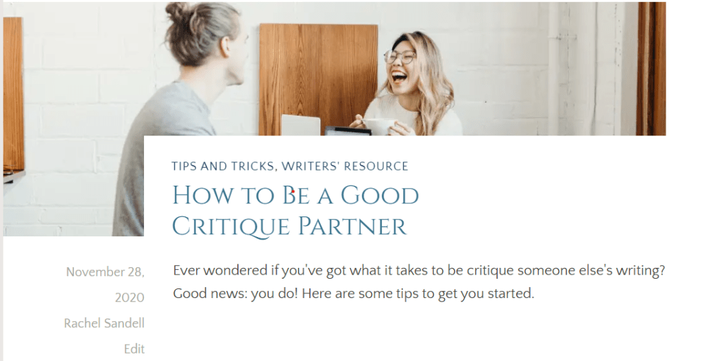 Let's talk about being a critique partner.